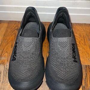 Hoka One Restore TC Black Women 8 Slip on Shoes Gray Black Mens 7
